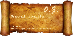 Orgonik Zomilla névjegykártya